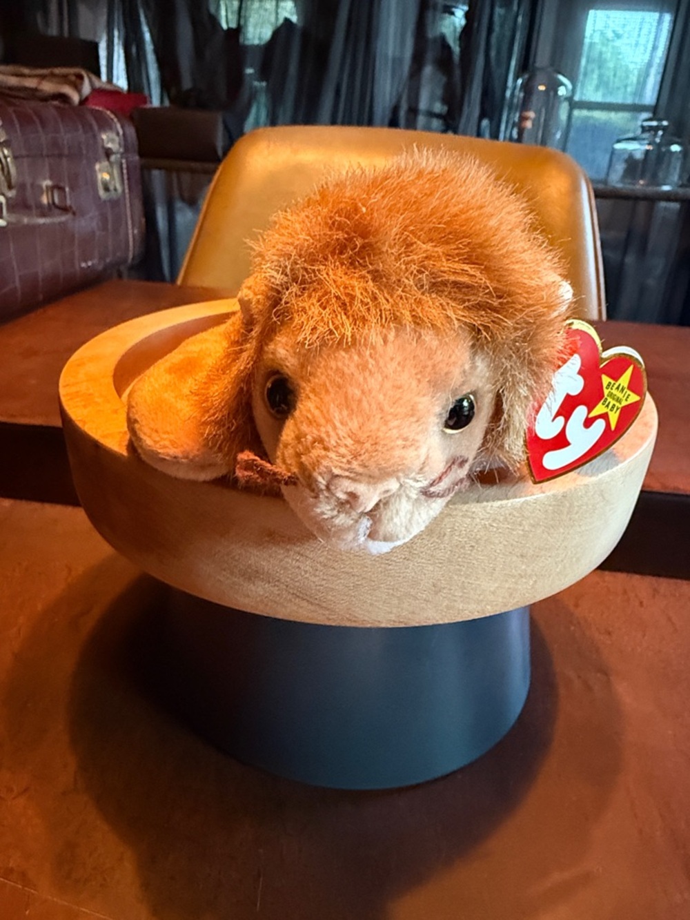 Beanie Baby “ Roary “ Ty Orange-Brown Plush Small Pet Lion with Heart Tag